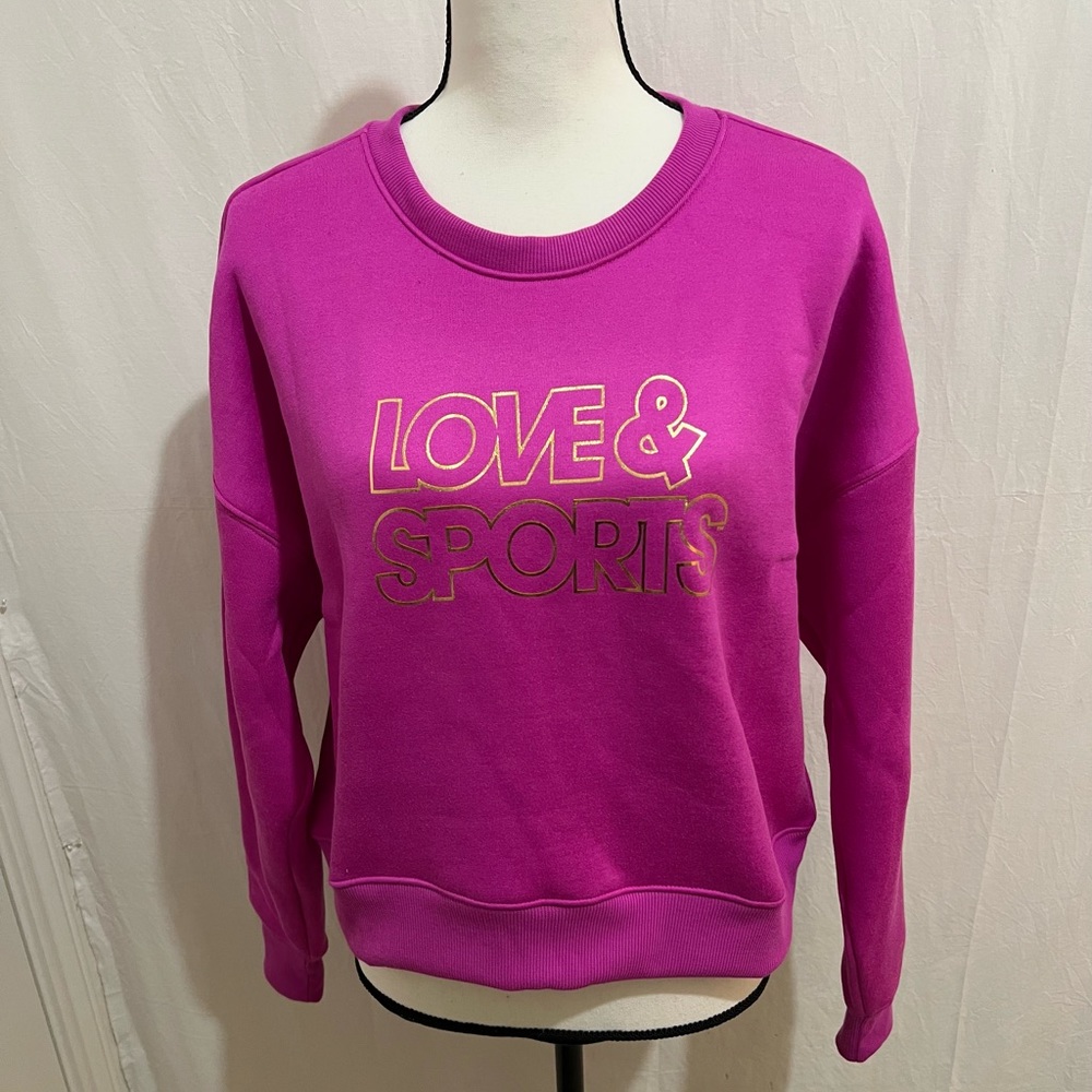 Love & Sports Fleece Sweat Shirt multiple size color Magenta